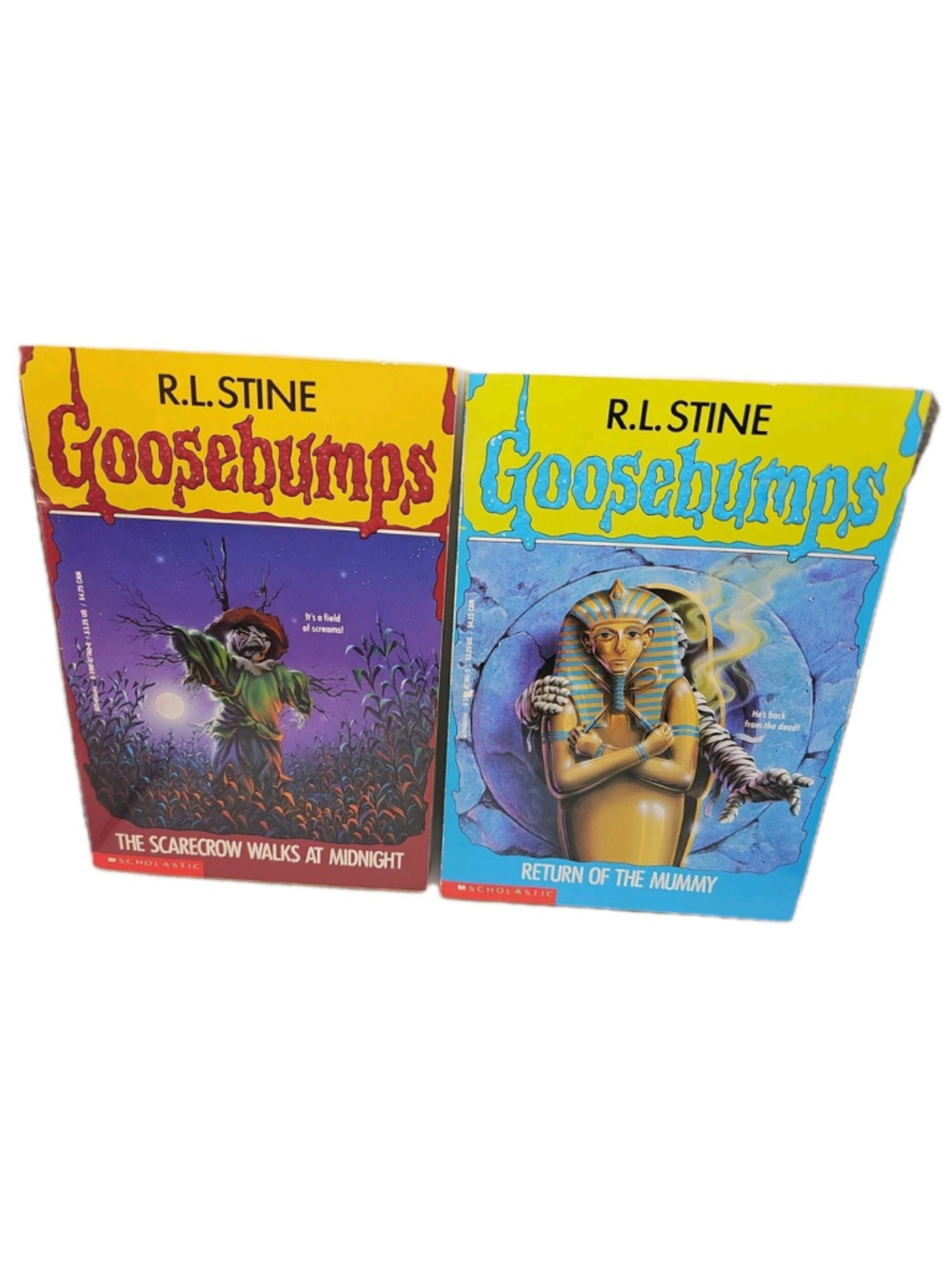 Goosebumps #20 & 23 R. L. Stine 1st Print Scholastic Paperback Scarecrow Mummy